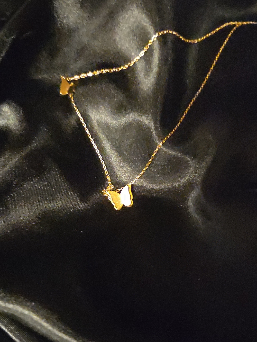 Gold Dual Butterfly Pendant Necklace - Women's Jewelry